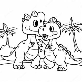 Pagina Para Colorear Dinosaurio Peleando 50364-41990