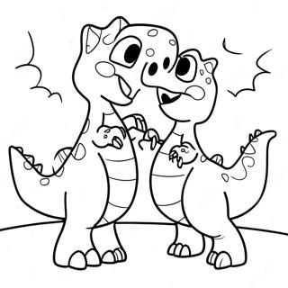 Pagina Para Colorear Dinosaurio Peleando 50364-41991