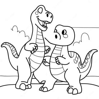 Pagina Para Colorear Dinosaurio Peleando 50364-41992