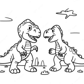 Pagina Para Colorear Batalla T Rex Vs Triceratops 50365-41994