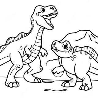 Pagina Para Colorear Batalla T Rex Vs Triceratops 50365-41995