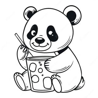 Pagina Para Colorear De Panda Bebiendo Boba 50384-42011