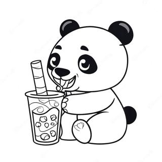 Pagina Para Colorear De Panda Bebiendo Boba 50384-42012