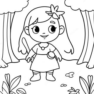 Pagina Para Colorear De Hilda En Un Bosque Magico 50395-42018