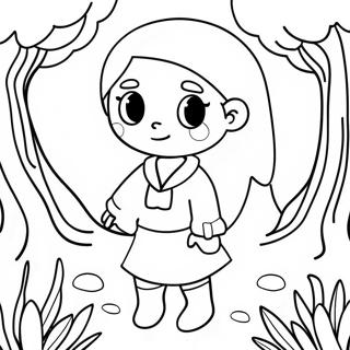 Pagina Para Colorear De Hilda En Un Bosque Magico 50395-42019