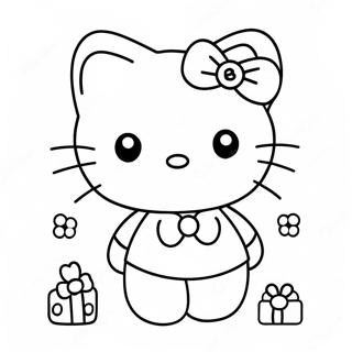 Pagina Para Colorear De La Linda Hello Kitty Con Accesorios Retro 50465-42064