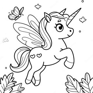 Pagina Para Colorear De Unicornio Mariposa Magica Volando 50565-42154