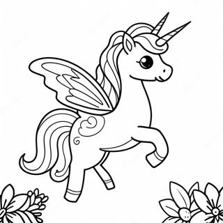 Pagina Para Colorear De Unicornio Mariposa Magica Volando 50565-42155