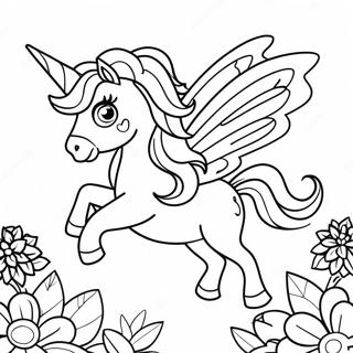 Pagina Para Colorear De Unicornio Mariposa Magica Volando 50565-42156