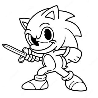 Sonic Con Una Espada Páginas Para Colorear