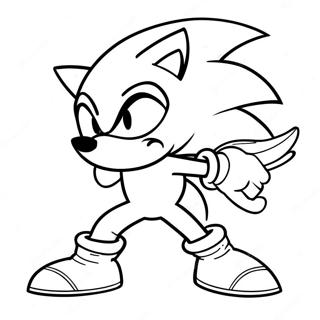 Sonic Con Una Espada En Accion Para Colorear 50614-42187