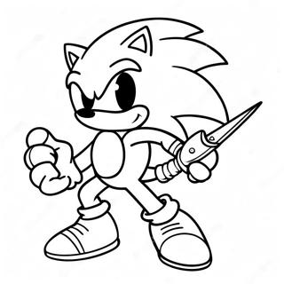 Sonic Con Una Espada En Accion Para Colorear 50614-42188