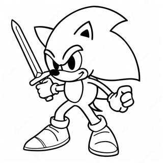 Sonic Epico Con Una Espada Para Colorear 50615-42189