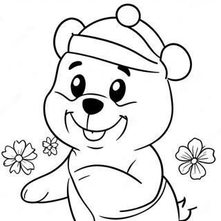 Pagina Para Colorear De Winnie The Pooh Festivo Con Gorro De Santa 50655-42217