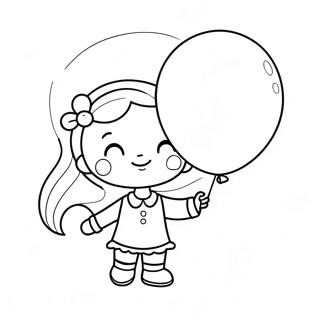 Pagina Para Colorear De Nina Pequena Linda Con Un Globo 50785-42315