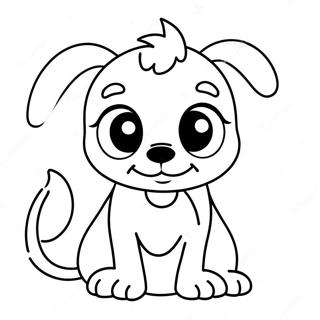 Pagina Para Colorear De Un Lindo Perro Anime Con Ojos Grandes 50935-42449