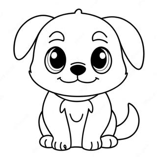 Pagina Para Colorear De Un Lindo Perro Anime Con Ojos Grandes 50935-42452