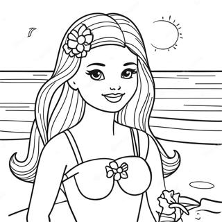 Pagina Para Colorear De Barbie En La Playa 50944-42434