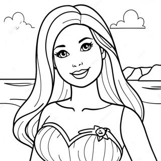 Pagina Para Colorear De Barbie En La Playa 50944-42435