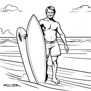 Pagina Para Colorear De Stephen Sharer Con Una Tabla De Surf 50975-42467