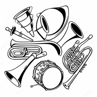 Pagina Para Colorear De Instrumentos Coloridos De Banda De Marcha 51035-42514