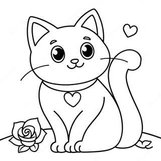 Pagina Para Colorear De Gato De San Valentin 51174-42622