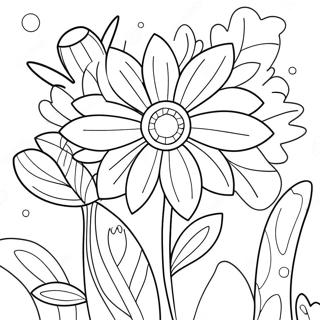 Pagina Para Colorear De Flores De Jardin Coloridas 51285-42722