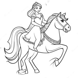 Pagina Para Colorear De Princesa Elegante Montando Un Majestuoso Caballo 51295-42718