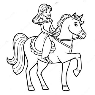 Pagina Para Colorear De Princesa Elegante Montando Un Majestuoso Caballo 51295-42720