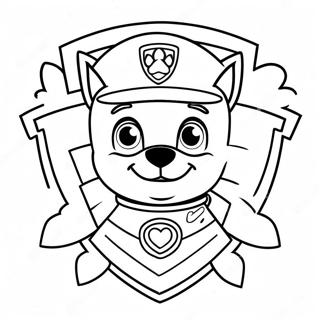 Pagina Para Colorear De Insignia De Paw Patrol Colorida 51395-42804