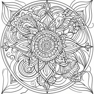 Pagina Para Colorear De Mandala Abstracto Para Aliviar El Estres 51524-42902