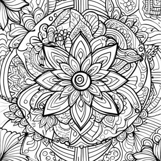 Pagina Para Colorear De Mandala Abstracto Para Aliviar El Estres 51524-42903