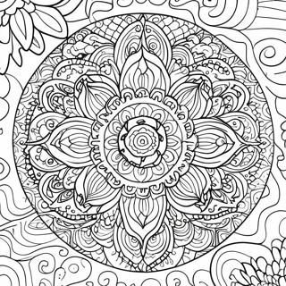 Pagina Para Colorear De Mandala Abstracto Para Aliviar El Estres 51524-42904