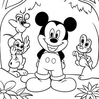 Pagina Para Colorear De Mickey Mouse Con Animales De La Jungla 51545-42925