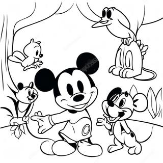 Pagina Para Colorear De Mickey Mouse Con Animales De La Jungla 51545-42926