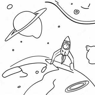 Pagina Para Colorear De Aventura Espacial Que Brilla En La Oscuridad 51605-42970