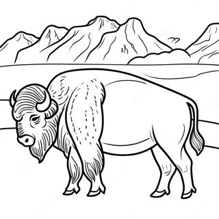 Pagina Para Colorear De Bisonte Majestuoso En Yellowstone 51735-43074