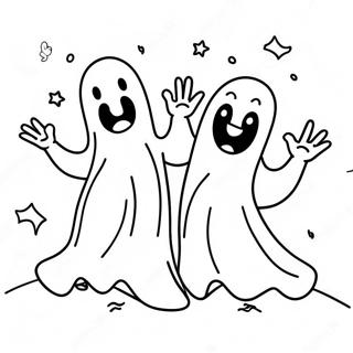 Pagina Para Colorear De Fantasmas Espeluznantes Bailando 51755-43094