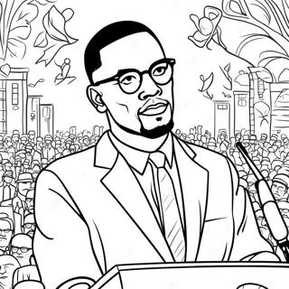 Pagina Para Colorear Del Discurso Inspirador De Malcolm X 51895-43205