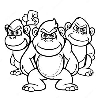 Pagina Para Colorear De Cranky Kong Con Amigos 51905-43215