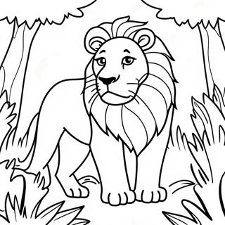 Pagina Para Colorear De Leon Majestuoso En La Jungla 52056-43335