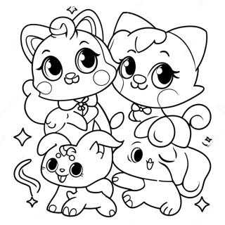 Pagina Para Colorear De Amigos Jewelpet Adorables 52086-43357