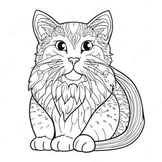 Pagina Para Colorear De Un Gato Realista 521-415