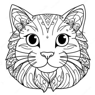 Pagina Para Colorear De Un Gato Realista 521-416