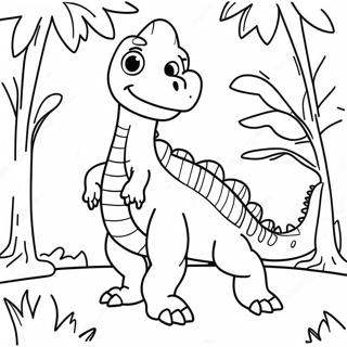 Pagina Para Colorear De Un Dinosaurio Hibrido Colorido En La Jungla 52297-43509