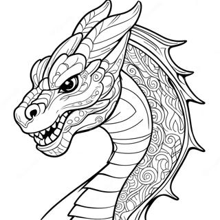 Pagina Para Colorear De La Cabeza De Un Dragon Majestuoso 52307-43527