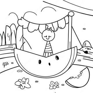 Pagina Para Colorear De Una Escena Colorida De Parque Infantil De Melon 52337-43542