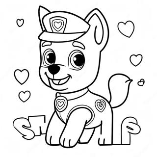 Pagina Para Colorear De Los Valentinianos De Paw Patrol 52346-43546