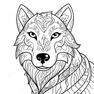 Pagina Para Colorear De Lobo Espiritu Magico Mitico 52406-43595