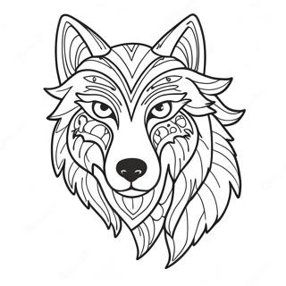 Pagina Para Colorear De Lobo Espiritu Magico Mitico 52406-43596